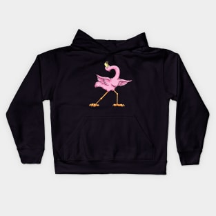 Funny flamingo is doing yoga Kids Hoodie